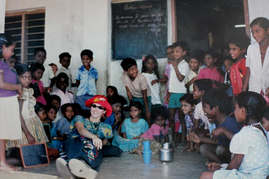 Sabu and the St Joseph Primary School Students