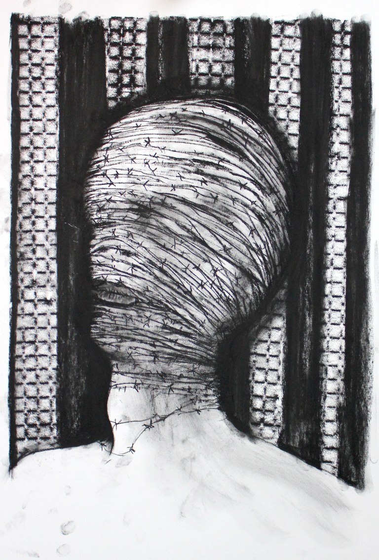 Charcoal on paper, 32 x 31 inches, March 2015